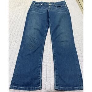 7 for All Mankind The Skinny Crop & Roll Jeans Womens 26 Cuffed Mid Rise Denim